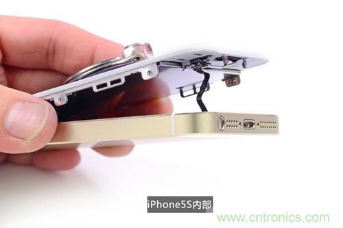 土豪金iPhone 5S拆解：內部結構升級，維修難度增加