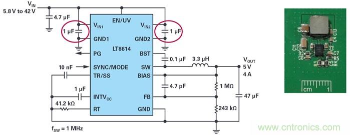 是否可以將低EMI電源安裝到擁擠的電路板上？